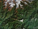 
Here is a Google Earth image of the first part of the Makalu trek from Tumlingtar (355m) to Mane Bhanjyang (1100m), Chichilla (1830m), Num (1500m), crossing the bridge over the Arun River (630m), ascending to Sedua (1460m), and on to Tashigaon (2160m), the last settlement in the valley. From Tashigaon, you climb in a lush cloud forest to the gateway into the Makalu-Barun National Park area at the top of the ridge (3190m), continue climbing to Kongma (3560m), and three passes including the Shipton La (4216m), before descending down to Mumbuk (3500m).
